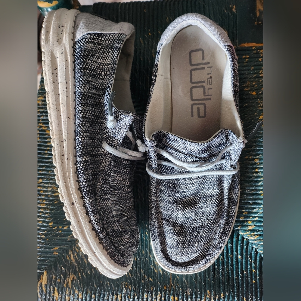 Hey Dude Ladies Wendy Sox Dark Gray Casual Slip On Shoes